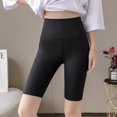 thumbnail image 1 of Pantalones cortos de motorista sin costuras para mujer, pantalones cortos de ciclismo negros a la altura de la rodilla, informales, de cintura alta, a la moda, para verano Tan Jianjun  unisex, 1 of 2