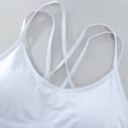 thumbnail image 4 of Women's Cross Back Sports Bra Padded Strappy Medium Support Yoga Bra for Workout Fitness White 32, 4 of 4