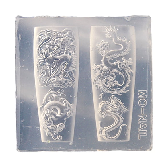 Silicone Nails Art Mold Dragon Year Theme Nails Mould Decorations Elegant Jewelry Making Tools Handmade Carving Molds