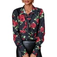 thumbnail image 1 of Camisa de manga larga para mujer con blusa informal con estampado de botones y correa Romacci Cárdigan de mujer, 1 of 7