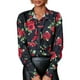thumbnail image 1 of Camisa de manga larga para mujer con blusa informal con estampado de botones y correa Irfora Cárdigan de mujer, 1 of 7