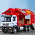 thumbnail image 3 of Fairnull Container Truck Model with Music Light Openable Door 1:32 Scale Realistic Vehicle Toy Ornament Alloy Model Inertia Truck Boys Girls Pull Back Toy Birthday Gift, 3 of 7