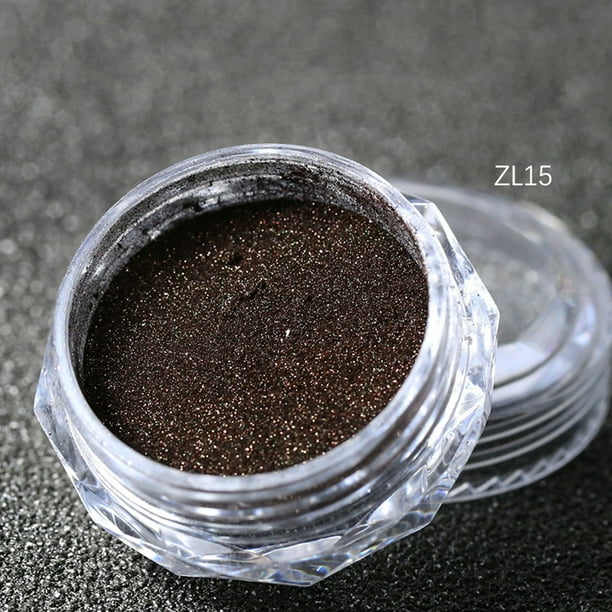Xihbxyly Polvo con Purpurina Efecto Espejo, Pigmento Cromado Estilo Maillard, Polvo para Uñas con Efecto Espejo, Aplicadores de Esponja de Doble Punta, Brillo Metálico Duradero, Manicura Diy, Decorac