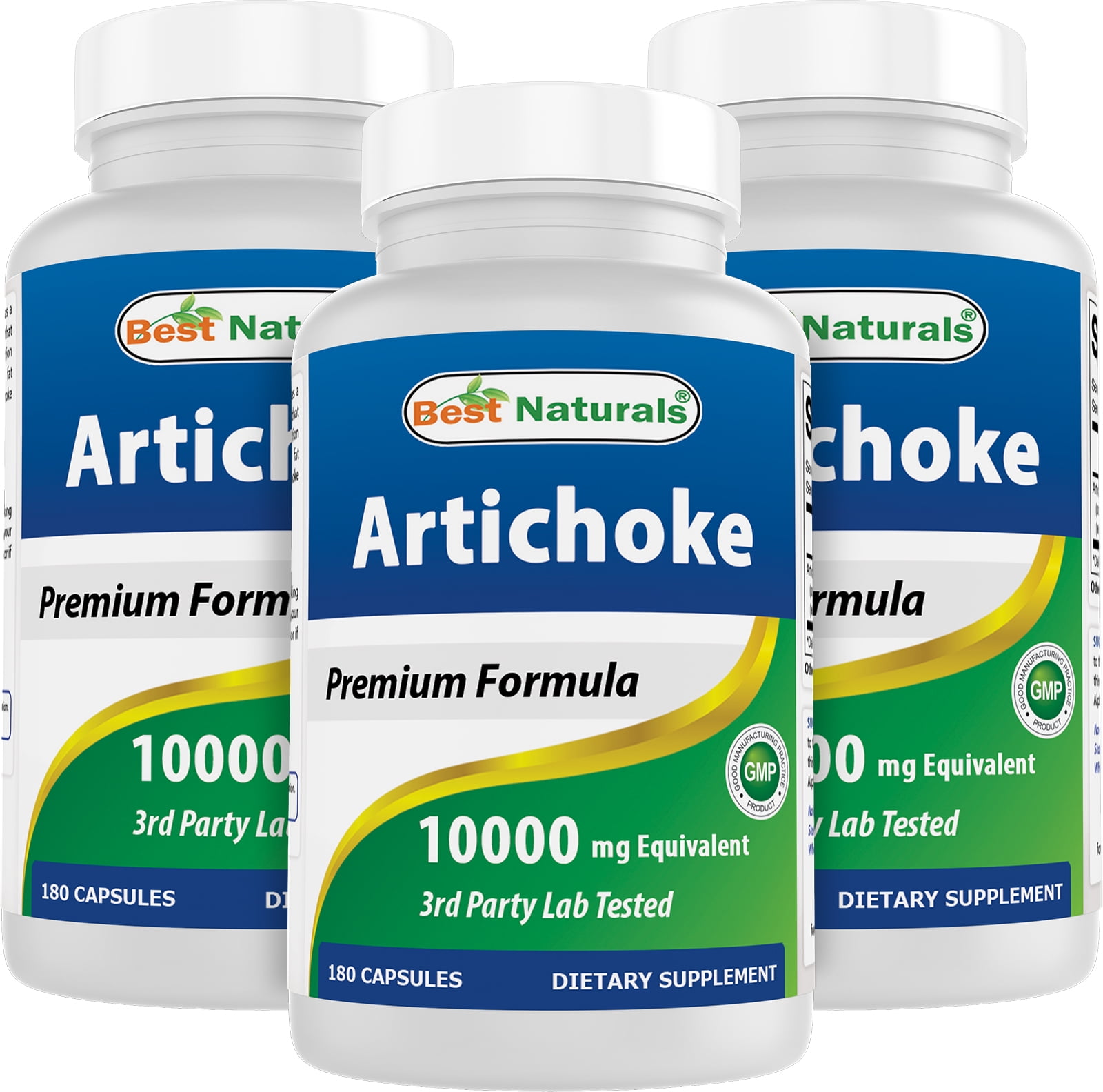 3 Pack Best Naturals Artichoke Extract 500 mg 180 Capsules