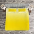 thumbnail image 3 of Ambesonne Ombre Quilted Bedspread Set 3 Pcs, Sunny Summer Themed Art, Queen Size, Yellow, 3 of 3