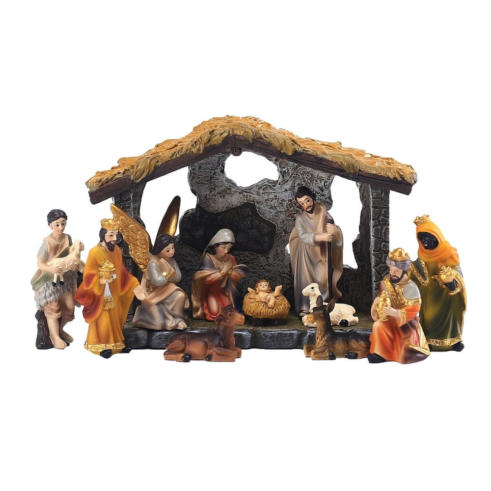 Scènes De Table De La Nativité,Scène De La Nativité, Décoration De Noël Avec Des Lumières, Décoration Intérieure, Scène De La Nativité De Noël, Scène