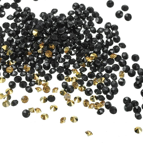 10000Pcs Acrylic Diamonds Vase Fillers 4mm Wedding Table Scatter Crystals Diamond Fake Confetti Gems Black Gold