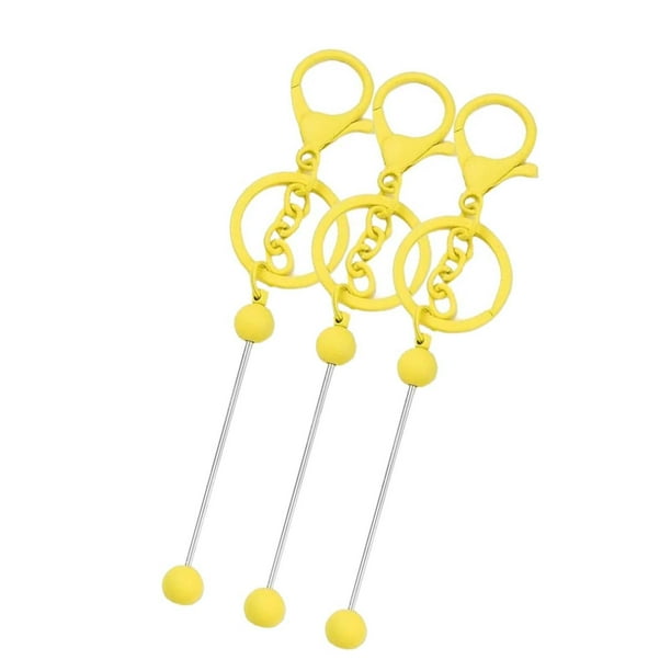 Llavero con Cuentas Hugo 3 Piezas Amarillo Suministros para Manualidades
