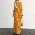thumbnail image 2 of Loose Maxi Dress Summer Maxi Dress with Dot Print O Neck Big Pockets for Women Soft Ankle Length Beach, 2 of 6