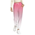 thumbnail image 6 of Gradient Print Joggers Drawstring Elastic High Waisted Pajama Bottom Pants Comfortable Stretchy Jogger Sweatpants with Pockets (Women's), 6 of 7