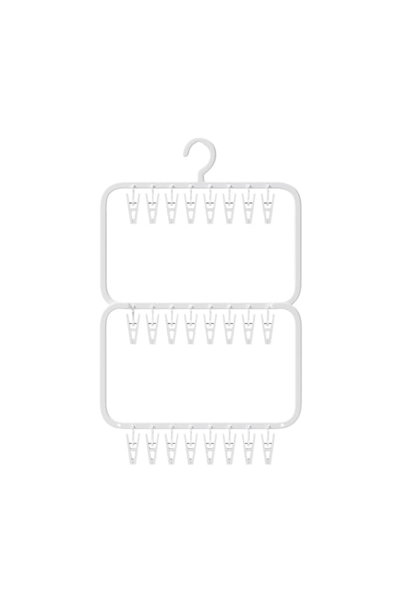Hanging Drying Rack with Clips,Multi-Purpose Clothes Hanger for Towel and Bra,Layer Design for Socks and Underwear,Windproof,Space Saving,Ideal for Home Storage,Organizer for Hat Scarf and Glove