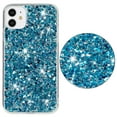 thumbnail image 4 of Allytechgroup Glitter Bling Case Compatible with Apple iPhone 12/ iPhone 12 Pro for Girls Women, Slim Fit Soft TPU Back Cover Anti-Scratch Bumper Shockproof Phone Case for iPhone 12/ 12 Pro, Blue, 4 of 5