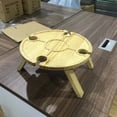 thumbnail image 4 of Leisure Table Wine Rack Racks Folding Wooden Portable 1pcs Fruit Tray 30x16CM Picnic-Table, 4 of 5