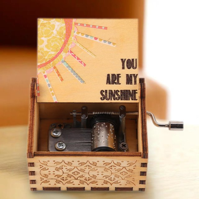 Caja de música de madera manivela ligera Wdftyju para decoraciones de recuerdos Libre de BPA