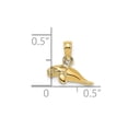 thumbnail image 3 of Diamond2Deal 14K Yellow Gold 3-D Mini Manatee Charm Pendant for Women (L- 0.2 in, W- 0.51 in), 3 of 4