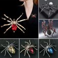thumbnail image 4 of GKNET Big Spider Halloween Insect Animal Pearl Crystal Collar Brooch Pin Women Jewelry-Spider Brooch#4, 4 of 9