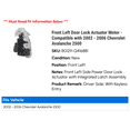 thumbnail image 2 of Front Left Door Lock Actuator Motor - Compatible with 2002 - 2006 Chevy Avalanche 2500 2003 2004 2005, 2 of 3