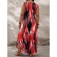 thumbnail image 2 of Multicolor Plus Size Summer Casual Ombre Red Sleeveless Maxi Dress, 2 of 6