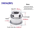 thumbnail image 3 of 1Pcs 3M32 Tooth To 3M40 Tooth Synchronous Wheel Timing Belt Pulley Aluminum Alloy Width 11mm 16mm Bore 5-20mm ,Easy Installation, 3 of 6