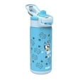 thumbnail image 2 of Zak Designs 14oz Bluey Kids Straw Water Bottle, Stainless Steel Vacuum Insulated Lincoln Bottle with Easy-Open Locking Spout Cover for Travel, Built in Carry Handle, 2 of 9