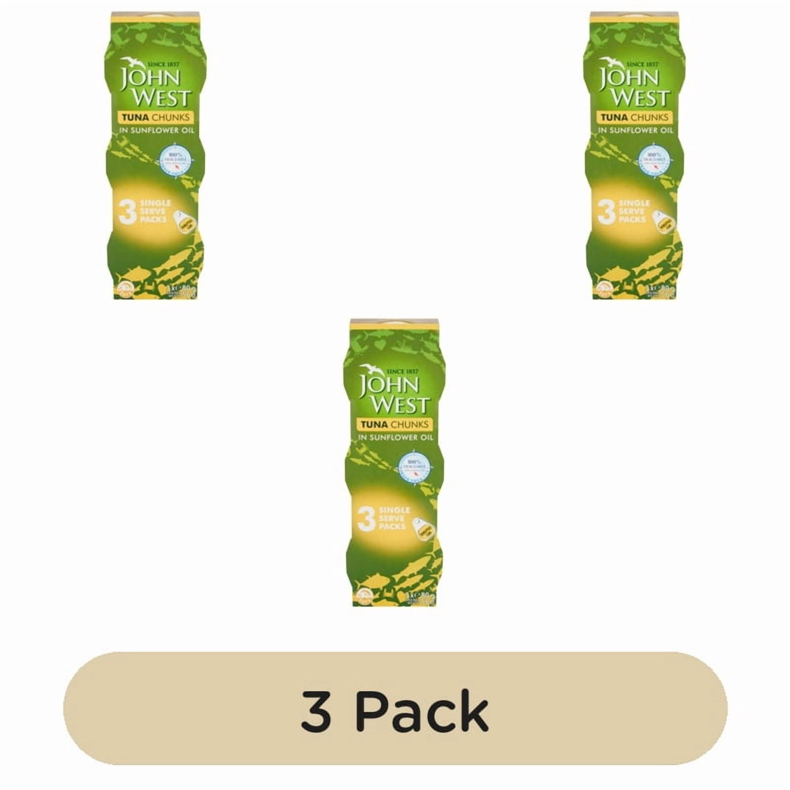 John West Tuna Chunks In Sunflower Oil 3 Pack 3 x 80g, British Import (Pack of 3)