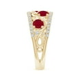 thumbnail image 3 of ANGARA Natural Nature Inspired Round 1.36 ct Ruby & Diamond Filigree Ring in 14K Yellow Gold for Women (Size-4mm) | July Birthstone, Birthday, Anniversary, Jewelry Gift for Women | Natural Ruby Ring, 3 of 8
