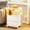 White-2 Drawers, variant on TOMNK Nightstand with LED Lights & Charging Station, Side Table with Tempered Glass Top, USB Ports & Outlets, Fabric Drawers for Bedroom/Living Room, Black