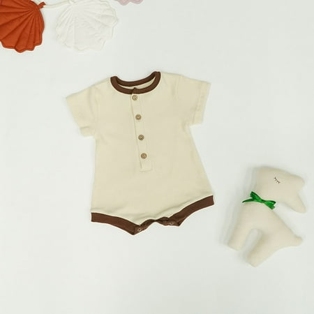 

DancePeanut Baby Summer Clothing Newborn Neutral Baby Boy Girl Cotton Romper Playsuit Cotton Waffle Jumpsuit Infant Clothes Overalls