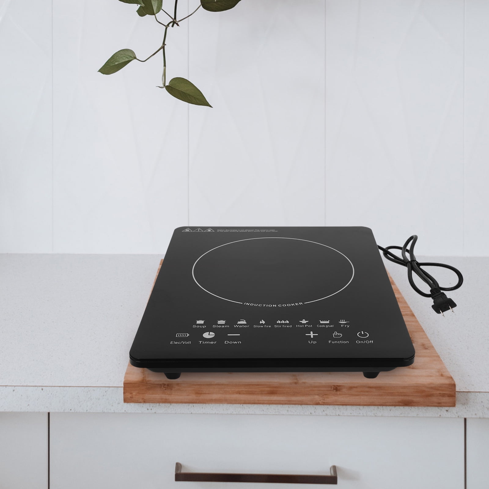 YEAHIBABY Electric Stoves for Kitchen Practical Induction Cooker Black 1Pack