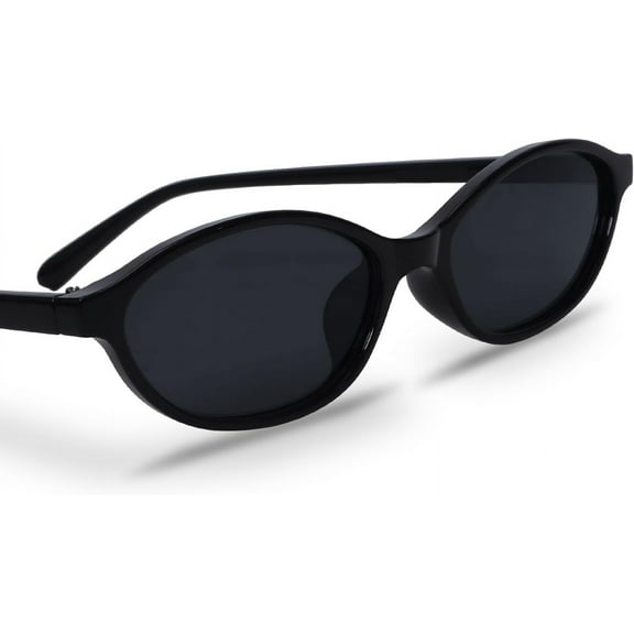 Retro Oval Sunglasses for Women Chic Cat Eye 90s Sunnies Lightweight Narrow Shades Trendy UV protection Sun Glasses