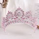 thumbnail image 1 of Zhuge Tiara de boda para novia, diadema de princesa, corona de novia, joyería para el cabello con diamantes de imitación de cristal, decoración para novia, cumpleaños, graduación, boda (rosa oscuro), 1 of 3