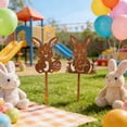 thumbnail image 2 of SLYNSHome Rusty Rabbit Decoration Outdoor Bunny Yard Decor Metal Rabbit Craft Statue Ornaments Garden Sculptures Rustic Fence Decor, 2 of 7