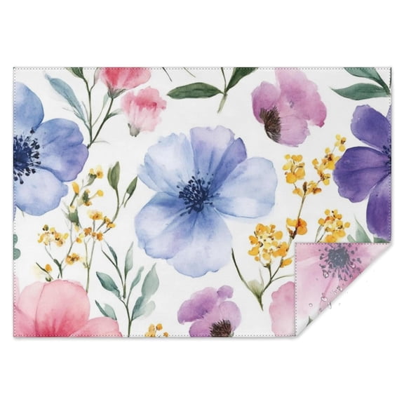 Watercolor Floral Pattern Rectangle Tablecloth 60"x84",Waterproof Polyester Rectangle Table Cloth, Wipeable Spillproof Polyester Tablecloth for Dining, Camping, Indoor and Outdoor