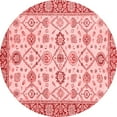 thumbnail image 1 of Ahgly Company Machine Washable Indoor Round Oriental Red Traditional Area Rugs, 3' Round, 1 of 4