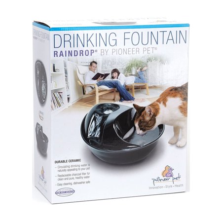 UPC: 0898142002224 | Boss Pet Products Raindrop Black Ceramic Fountai