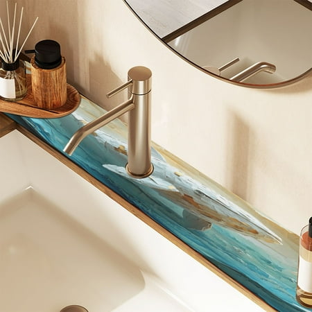 

Papier Mache Ivory Whale Faucet Mat for Kitchen Sink 30 Sink Splash Guard Mat Super Absorbent Fast Drying Drain Pad