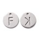 thumbnail image 3 of Non-Tarnish 201 Stainless Steel Charms Flat Round with Letter Stainless Steel Color Random Mixed Letters 12x1mm Hole: 1.5mm, 3 of 3
