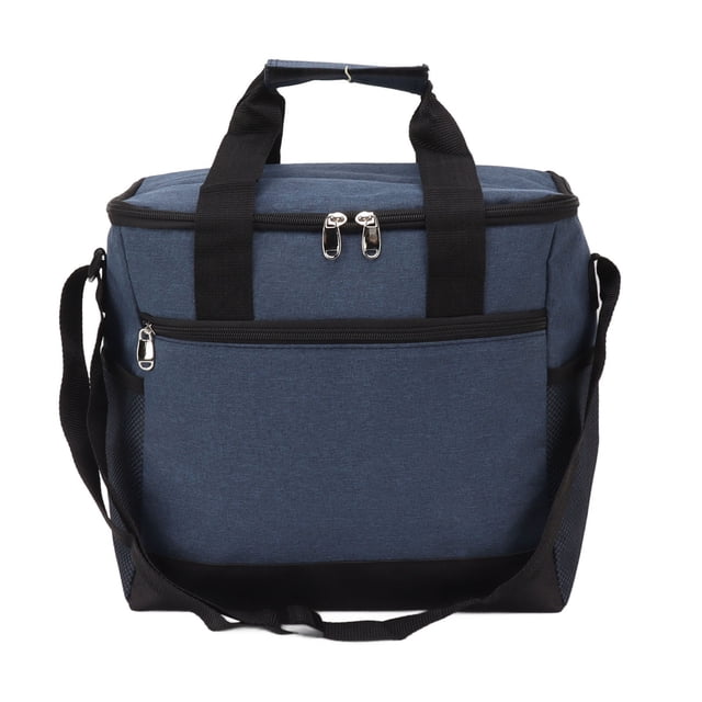 Bolsa térmica plegable de 15 l, gran capacidad, aislante, a prueba de fugas, para conservar el calor, ideal para picnics en la playa, camping y barbacoas, color azul.