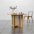 thumbnail image 4 of 46" Modern Wood Round Dining Table,Tabacco Oak,Dining Room&Kitchen,Wood Color, 4 of 7