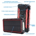thumbnail image 6 of DuraHub - Solar Power USB Battery Bank with QI Wireless, True 20000mAh Ultra Capacity – Super Rugged, Portable, Waterproof - 4 Charge Ports + LED Light – Great for Camping/Hiking/Traveling/Outdoor, 6 of 9