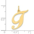 thumbnail image 3 of Diamond2Deal 14K Yellow Gold Large Script Letter T Initial Pendant for Women, 3 of 5