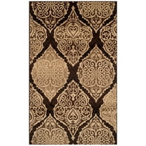 Traditional Ultra-Soft Damask Medallion Polyproplyene Indoor Area Rug by Blue Nile Mills - 4' x 6', Mocha