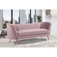 thumbnail image 3 of Meridian Furniture Margo Pink Velvet Sofa, 3 of 7