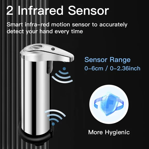 250Ml Stainless*Auto Handsfree Sensor Touchless Soap Dispenser Kitchen Bathroom&