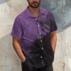 thumbnail image 2 of Mens Casual Manga Corta Botón Abajo Camisas Turndown Cuello Blusa de Impresión, Poliéster Ligero Top de la Moda para el Verano Al Aire Libre Y el Uso Diario, 2 of 6