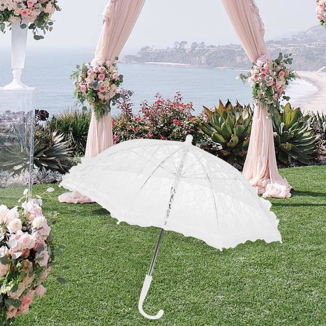Elegant Lace Wedding Umbrella Flower Girls Parasol Small Umbrella Photography Props