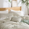 thumbnail image 4 of California King Comforter Set - 4 Pieces Pinch Pleat Bed Set, Beige Boho Bedding for All Season, 1 Soft Comforter, 2 Pillowcases, 1 Decorative Pillow, 4 of 7