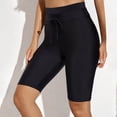 thumbnail image 3 of Aayomet Board Shorts for Women Swim Color Casual 5/4 High Waist Drawstring Lace Up Solid Color Swimming Pants Tight (Black, XL), 3 of 4