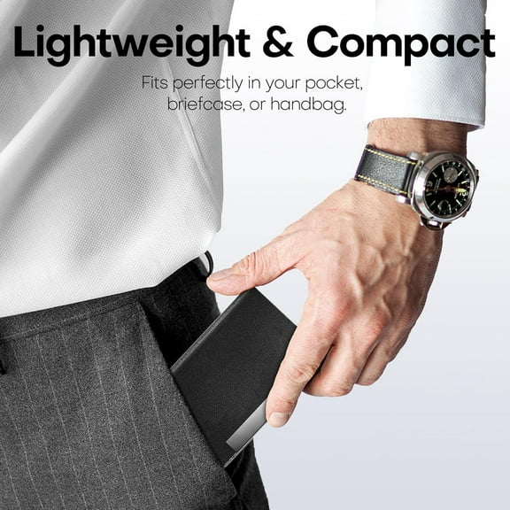 Business Card Holder/ Case Professional PU Leather & Stainless Steel Multi Wallet Credit Card ID Case/Holder for Men & Women. (Black)