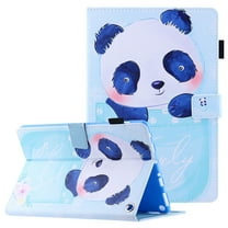 Allytech Case for Kindle Fire 7 inch 2022(12th Generation), Auto Sleep Wake Adjustable Stand Card Slots Wallet Cover with Stylus Pen Holder for Amazon Fire 7 2022, Small Panda